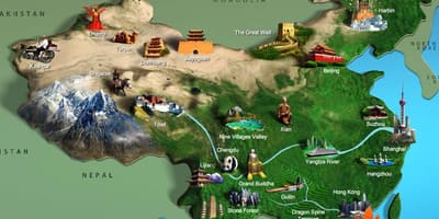 சீனா வரைபடம் tourist attractions