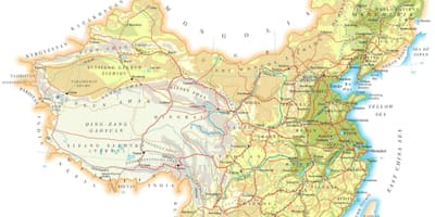 சீனா வரைபடம் நிலப்பகுதி